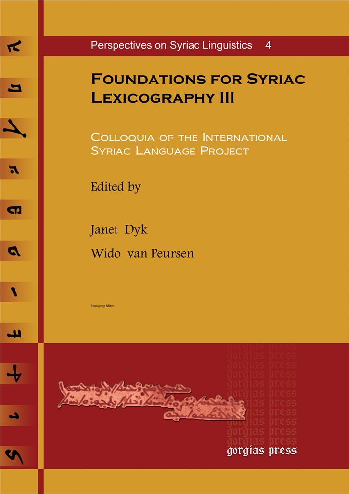 Foundations for Syriac Lexicography III